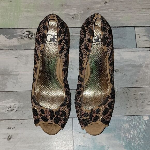 Gianni Bini Animal Print Heels sz 8 - Picture 2 of 7